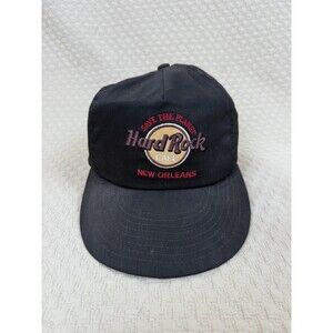 Hard Rock Café Black Hat Cap New Orleans Save The‎ Planet Adjustable Strap U.S.A